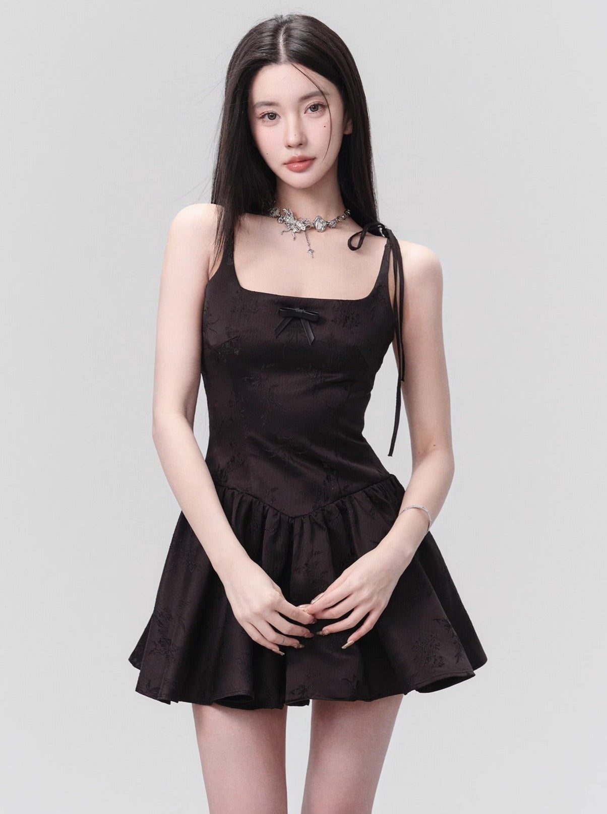 Tie-strap Fit and Flare Mini Dress