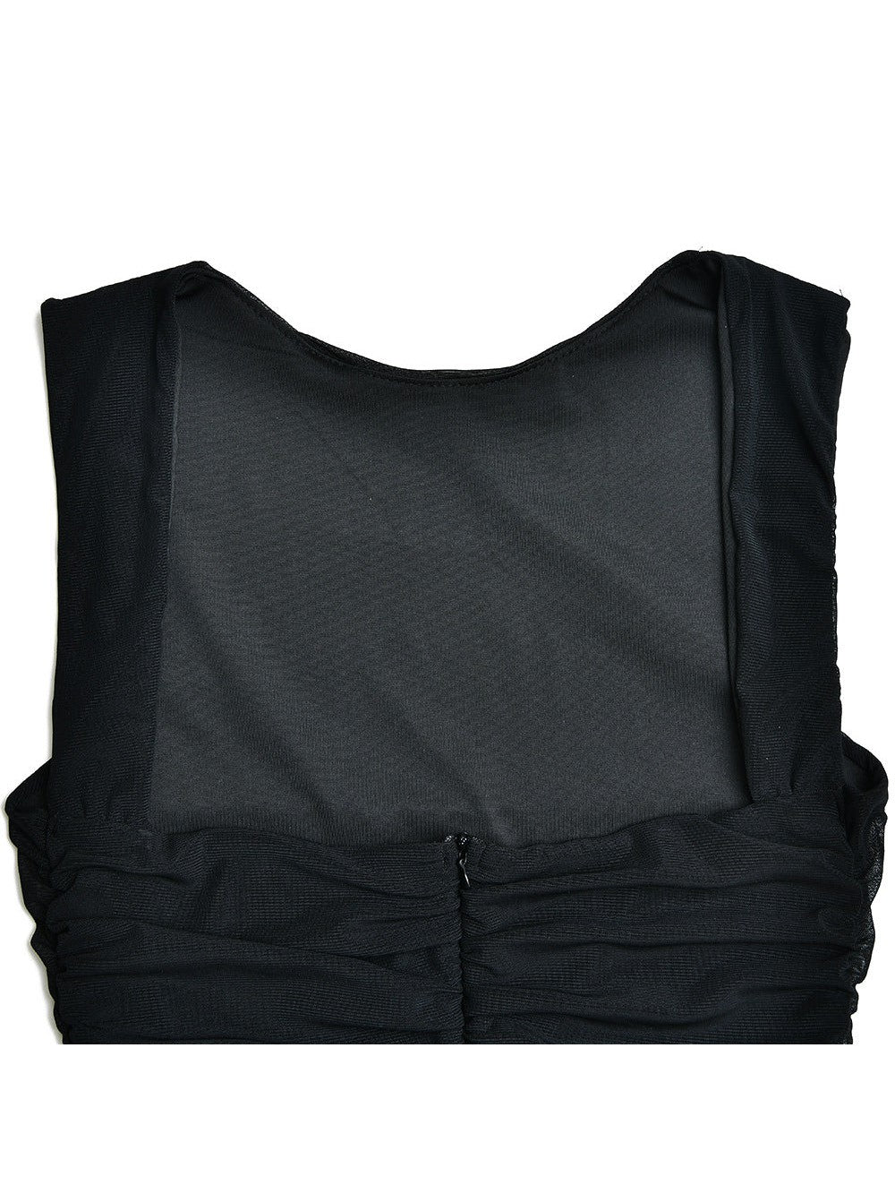 Round Neck Sleeveless Backless Pleated Midi Dress
