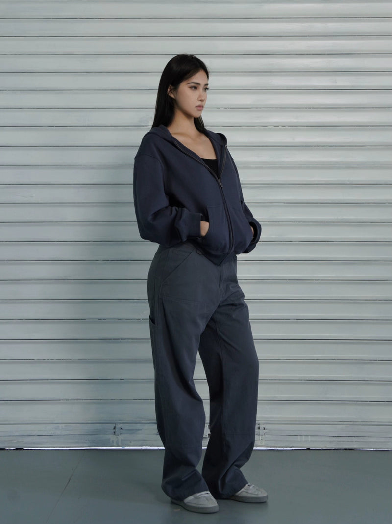 Athletic Zip-up Hooded Sweatshirt