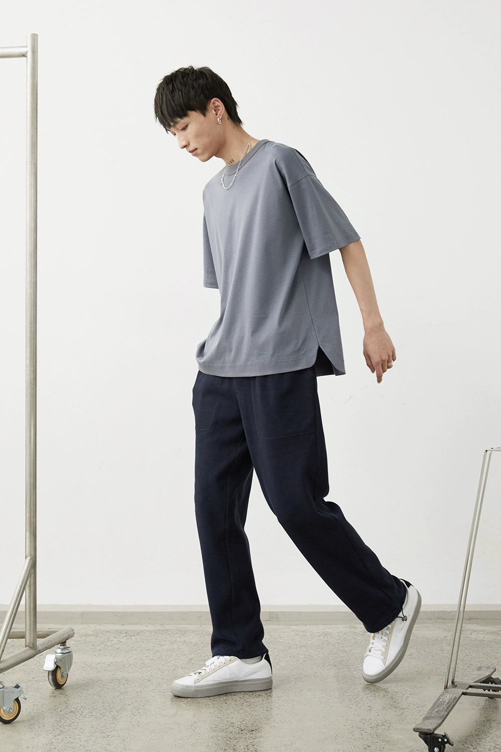Drawstring Wide-leg Athletic Pants