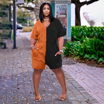 Summer Loose Contrast Color Romper