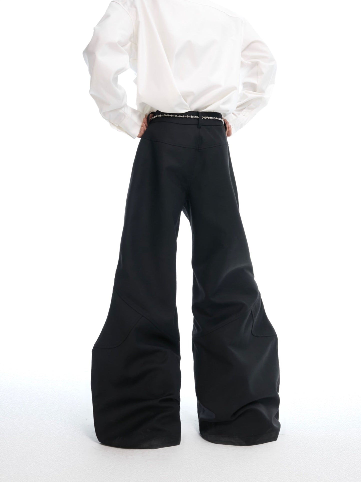 Chain Belt Wide Leg Pants