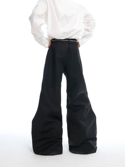 Chain Belt Wide Leg Pants
