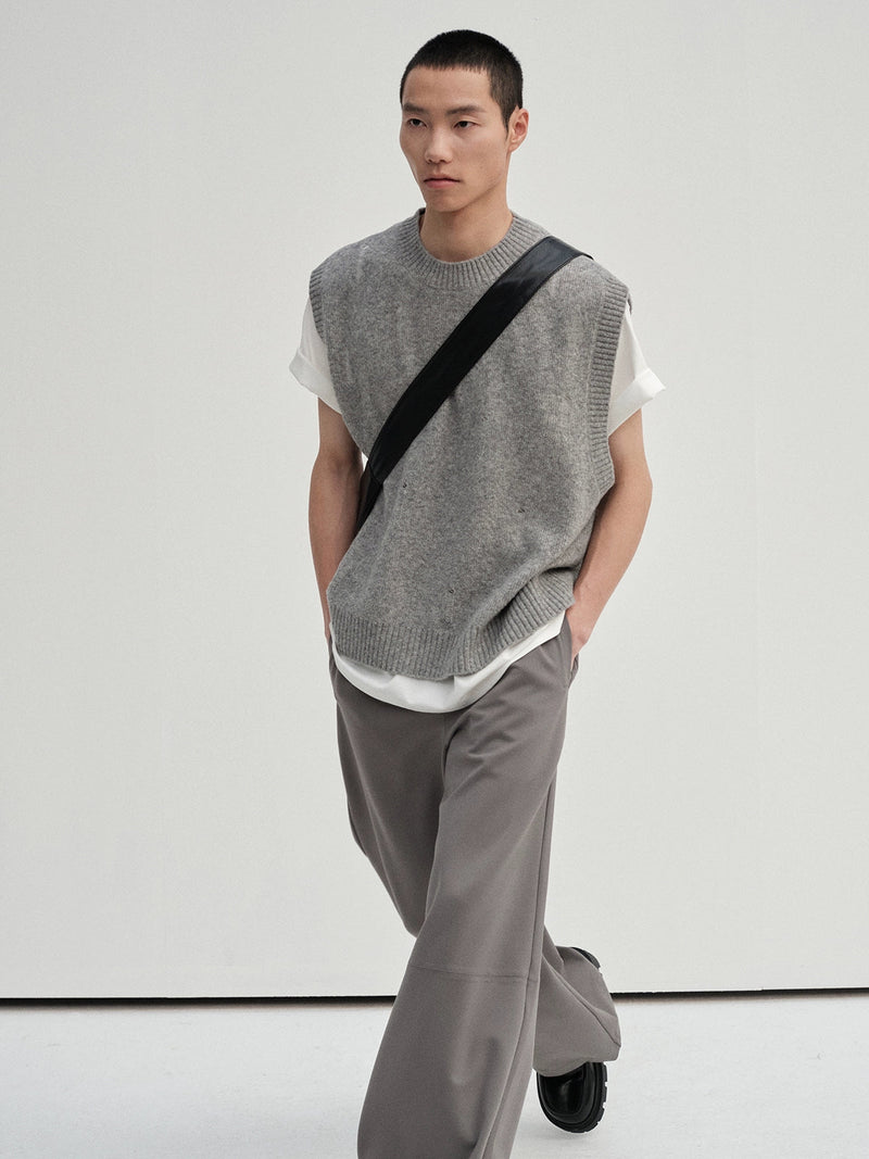 Irregular Distressed Open-knit Cardigan/vest