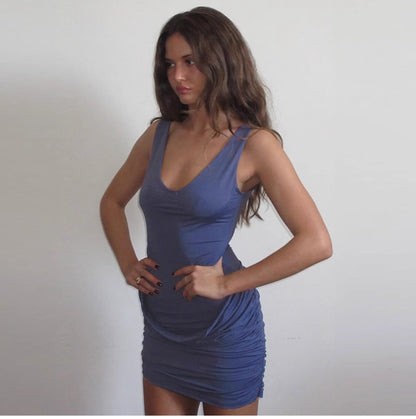 Adelyne Pleated High-waist Mini Dress