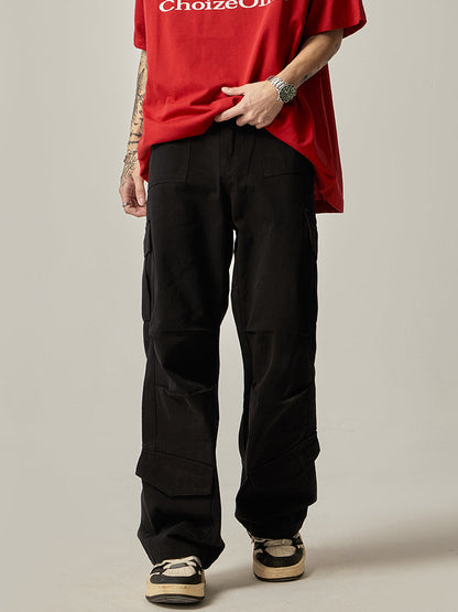 Brown Military Wide Cargo Pants