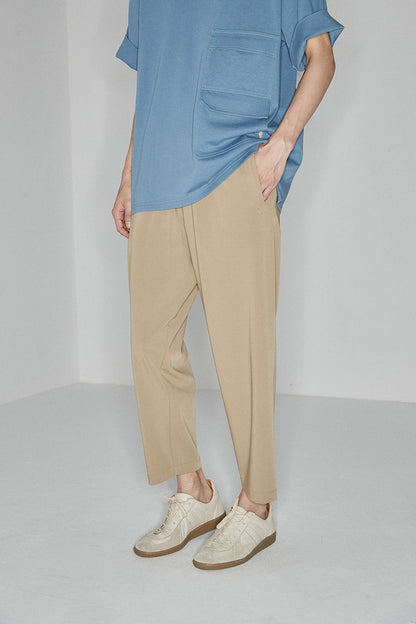 Side Seam-free Elastic Waist Cropped Pants