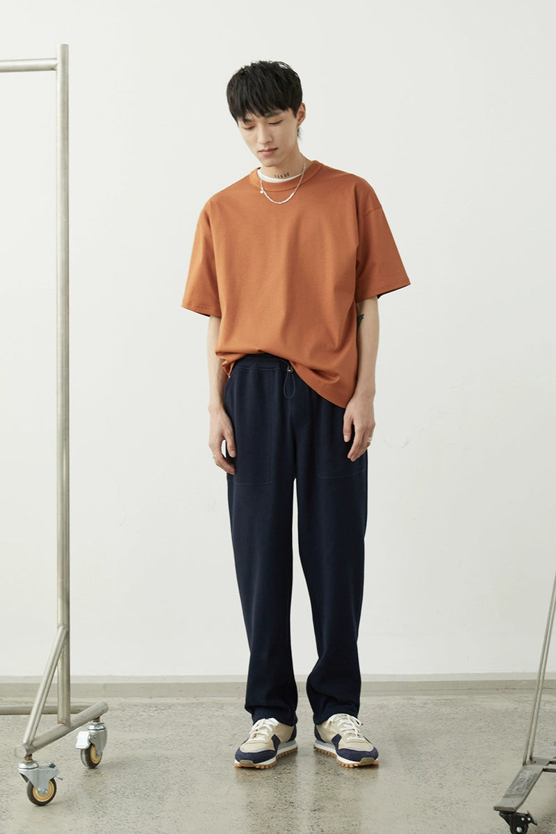 Drawstring Wide-leg Athletic Pants