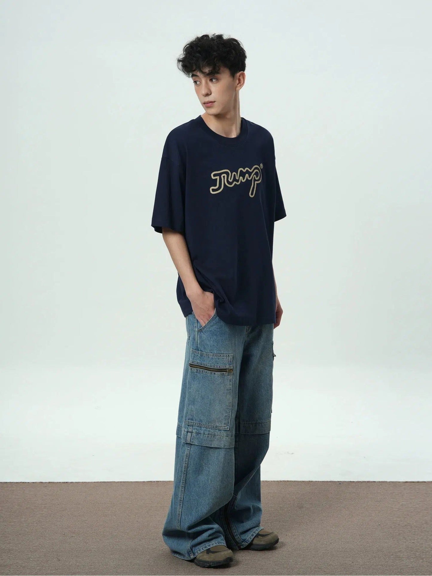 T-shirt With Hollow Logo Text