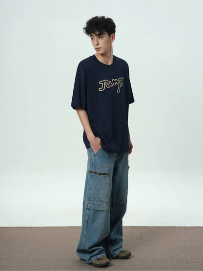 T-shirt With Hollow Logo Text
