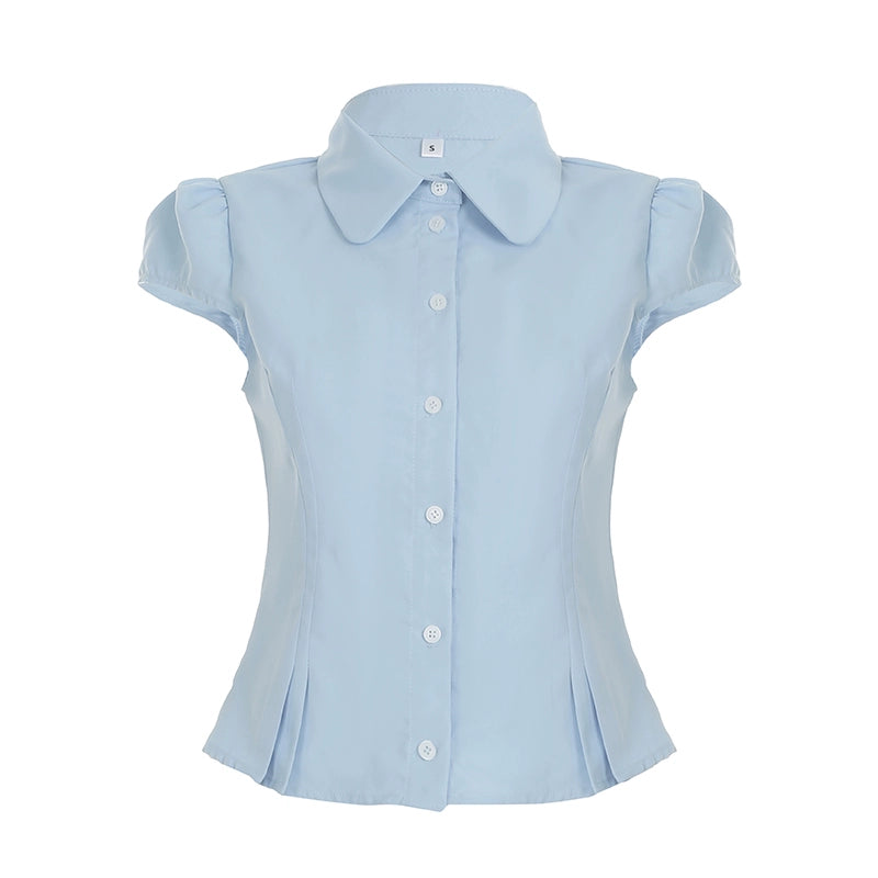 Esmee Pleated Button-up Blouse