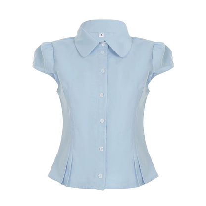 Esmee Pleated Button-up Blouse