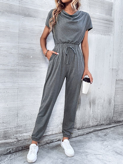 Clothing Short Sleeved Wide Leg Jumpsuit