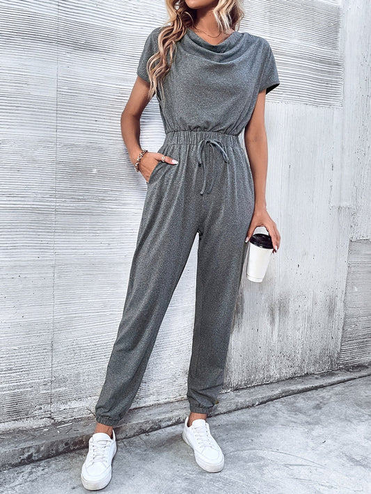 Clothing Short Sleeved Wide Leg Jumpsuit