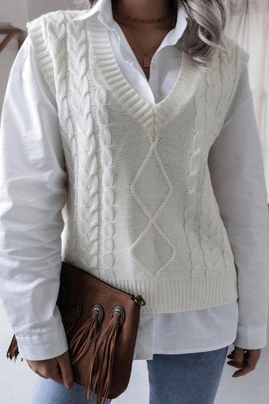 Color Geometric Sweater Vest