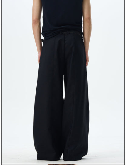 Wide Leg Skater Pants in Black