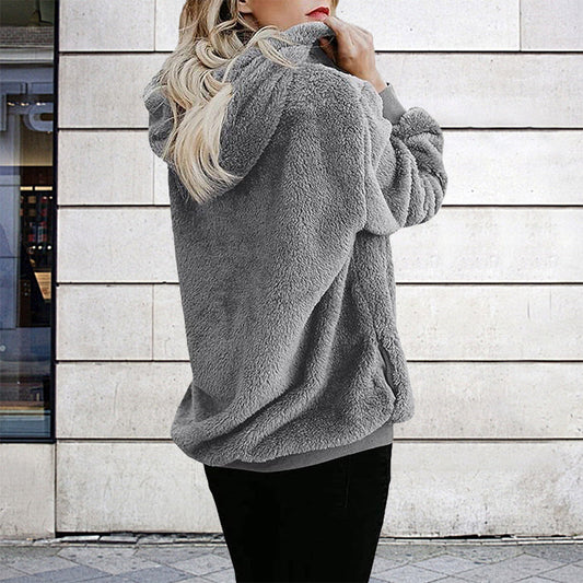 Autumn Winter Clothing Long Sleeve Hooded Color Hoodie Cardigan Coat