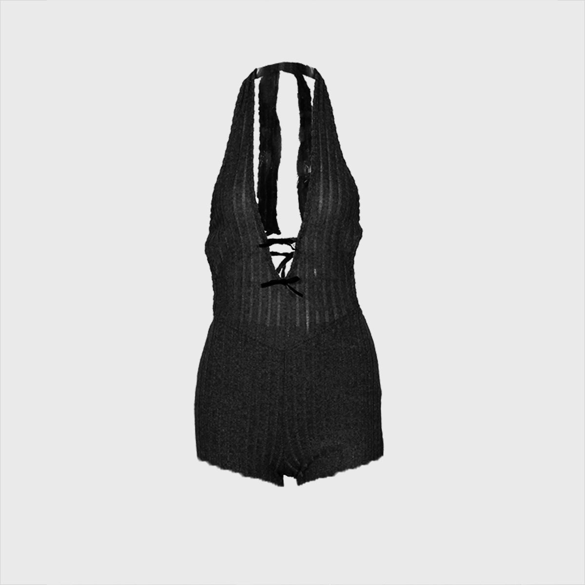 Summer Halter Slim Fit Lace Up Backless Jumpsuit Bell Bottom Pants Jumpsuit