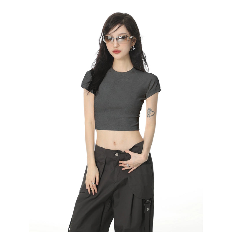 Color Regular Shoulder Short Sleeve T-shirt