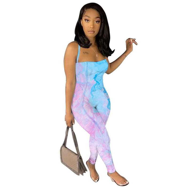Summer One Piece Tight Contrast Color Jumpsuit