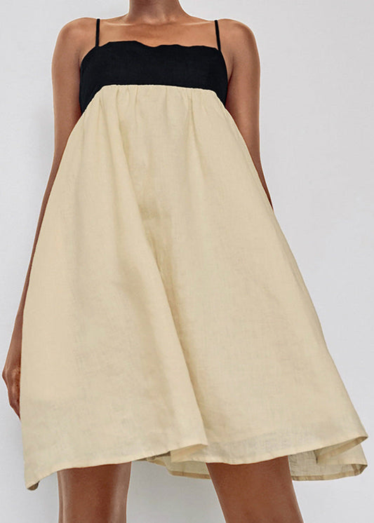 Adele - Two-tone A-line Mini Dress