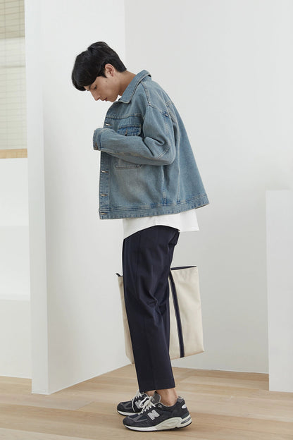 Elastic Waist Wide-leg Cropped Pants