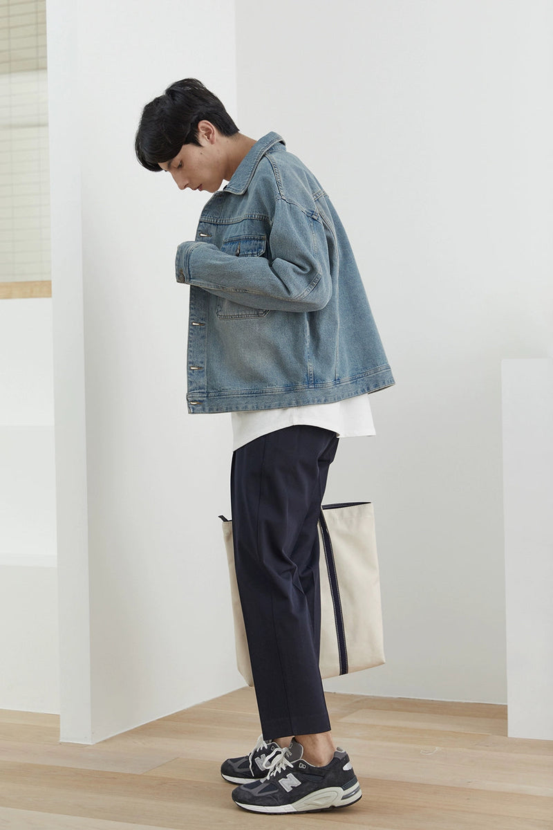 Elastic Waist Wide-leg Cropped Pants
