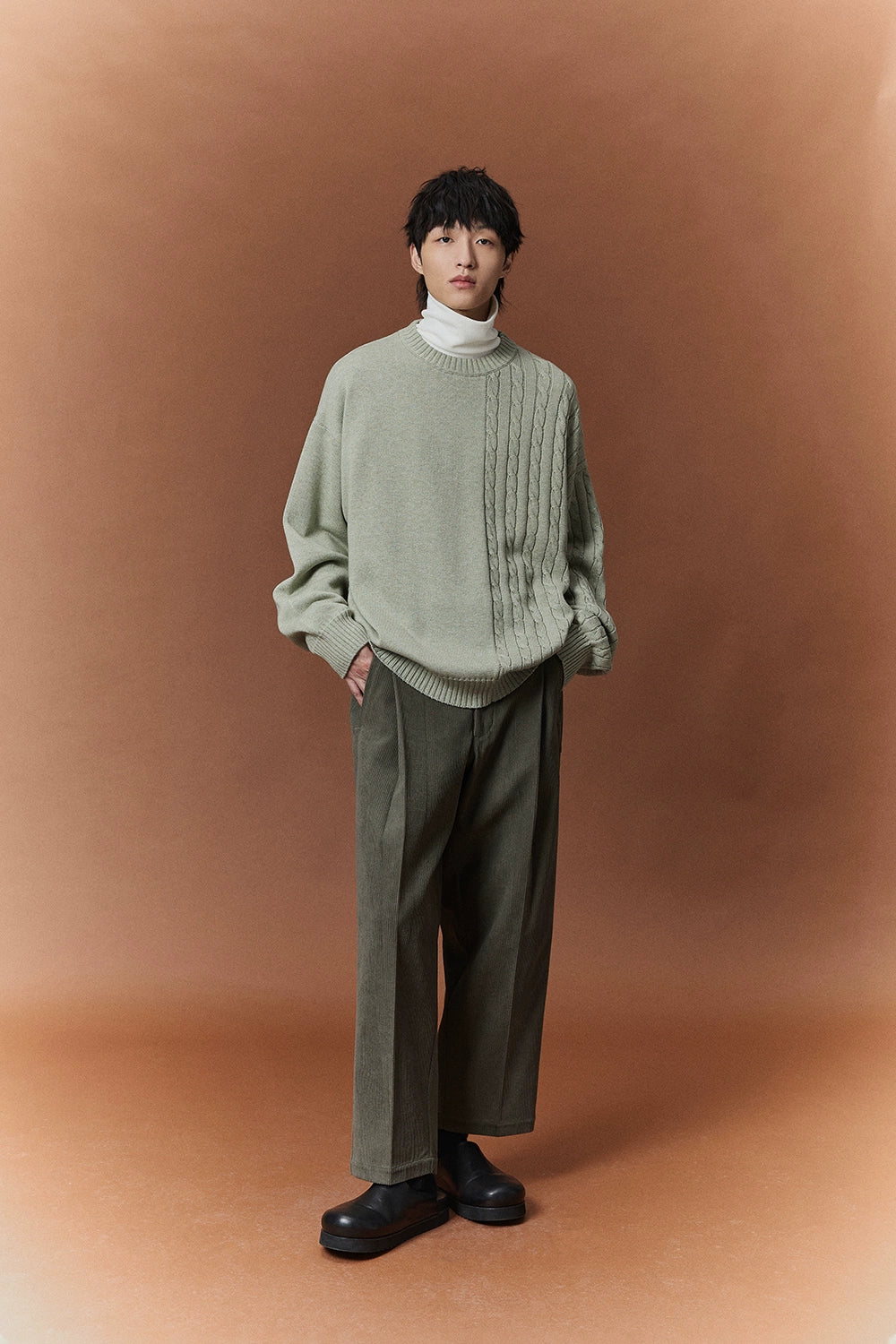 Relaxed Wide-leg Slightly Stretchy Cropped Pants