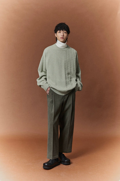 Relaxed Wide-leg Slightly Stretchy Cropped Pants