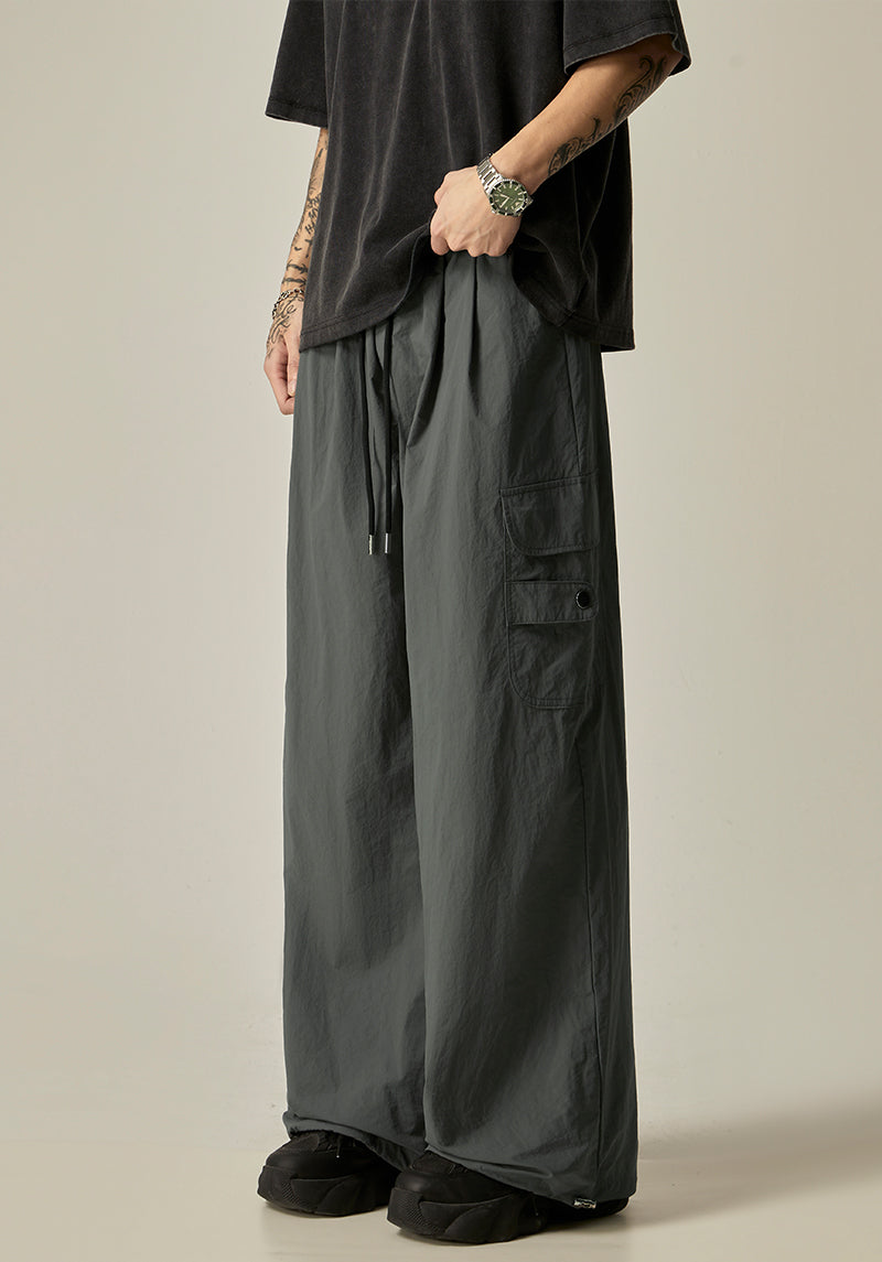 Charcoal Wide Leg Utility Pants