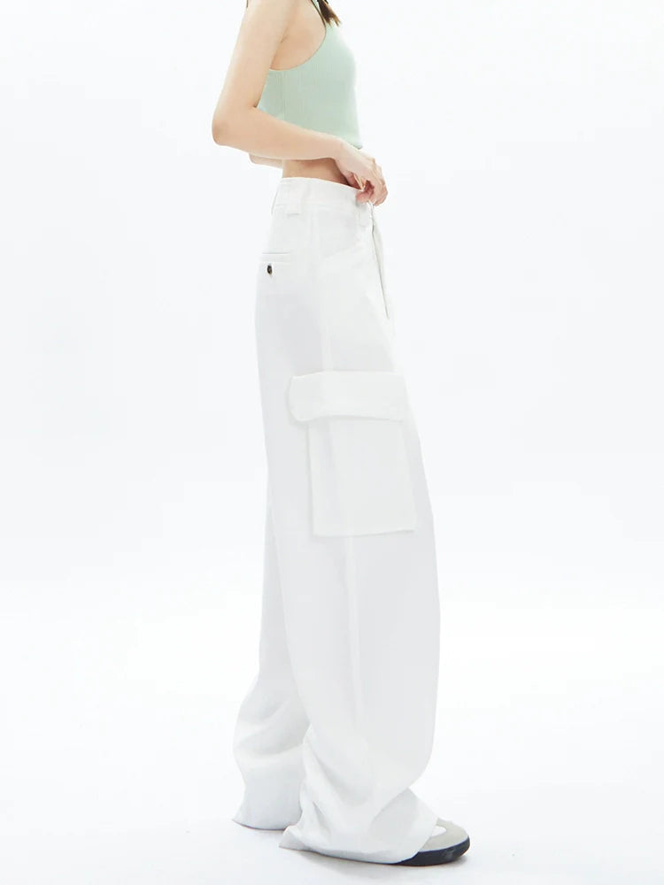 Wide-leg Cargo Pants in Khaki