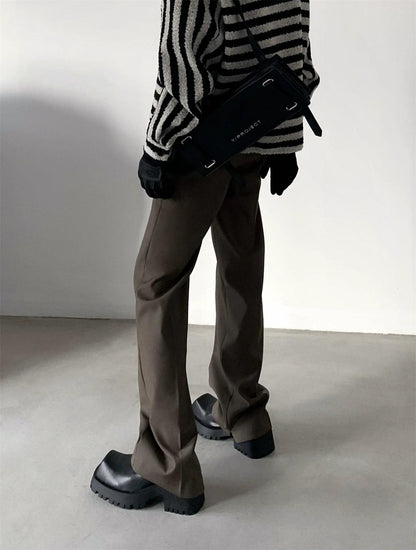 Black Straight-leg Classic Pants