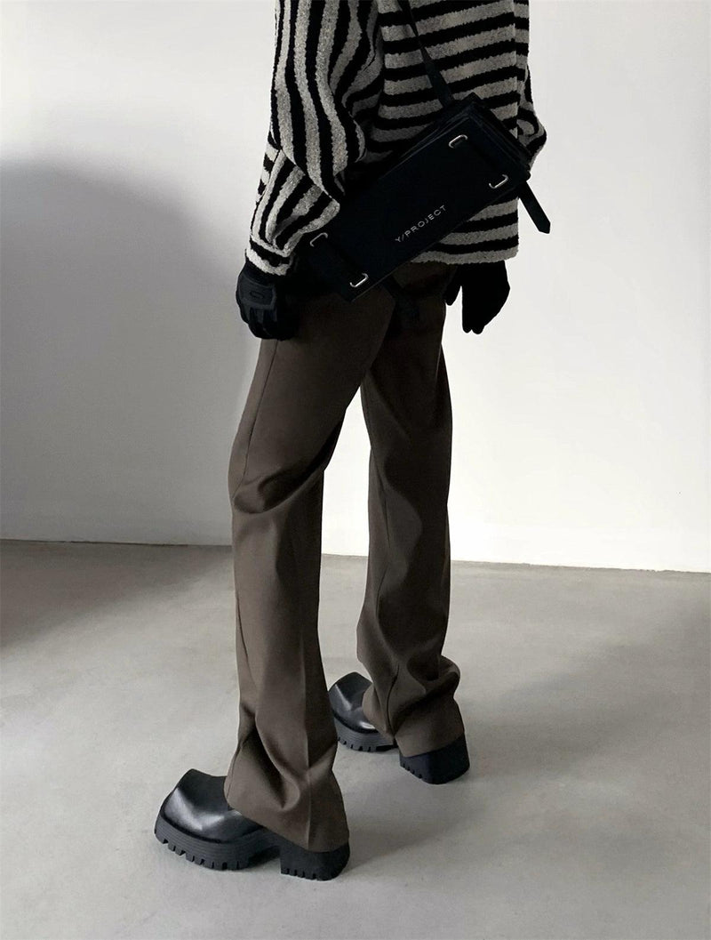 Black Straight-leg Classic Pants
