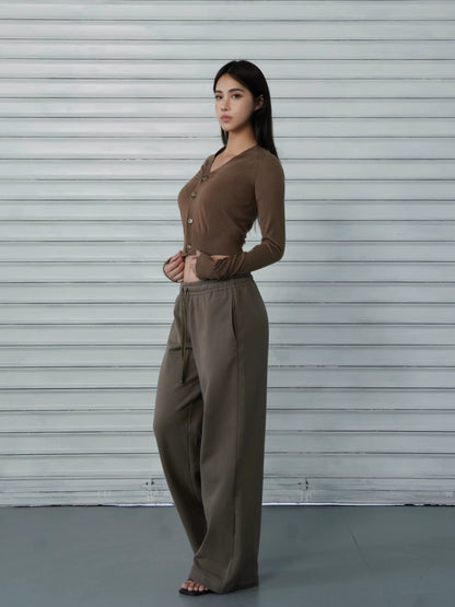 Loose-fit Drawstring Straight-leg Athletic Pants