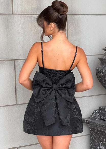 Ivory Bow-back Mini Dress