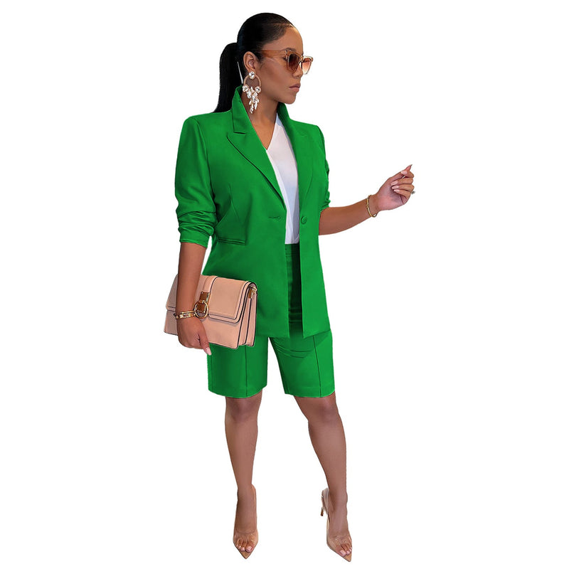 Clothing Blazer Shorts Two Piece Suit Spring Summer Suit