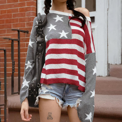 Meryem Off-shoulder Star Sweater