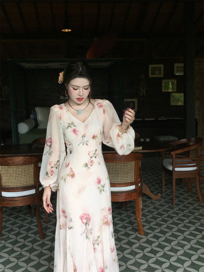Soft Peach Mist Maxi Dress Gentle Romantic Look for Springsummer Gunne Sax Dress