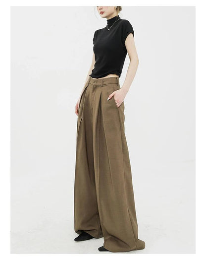 Dramatic Noir Wide-leg Palazzo Pants