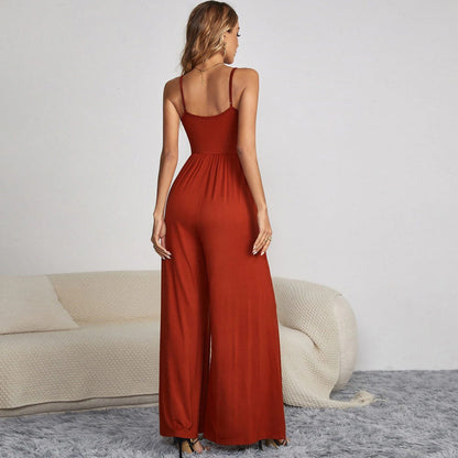 Clothing New Summer Jumpsuit Color Pullover Sleeveless Loose Jumpsuit