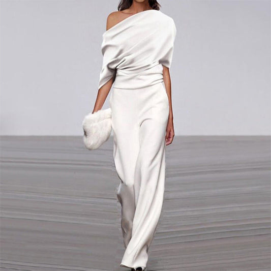 Off Neck Loose White Jumpsuit Best Clothes Trousers