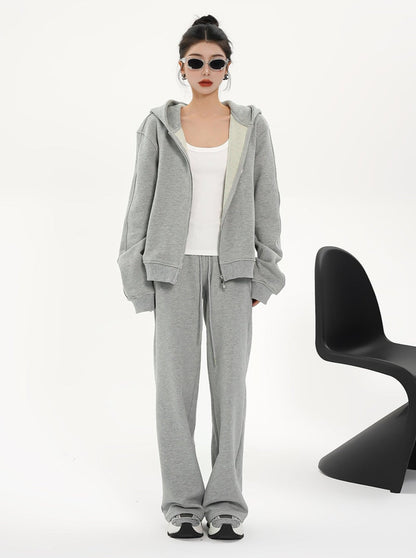 High-waisted Wide-leg Drawstring Pants - Relaxed Fit Lounge Trousers