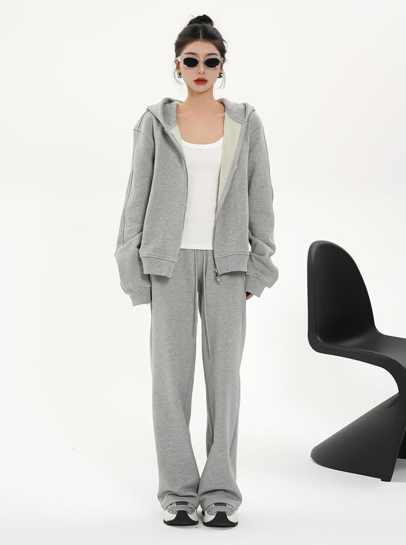 High-waisted Wide-leg Drawstring Pants - Relaxed Fit Lounge Trousers