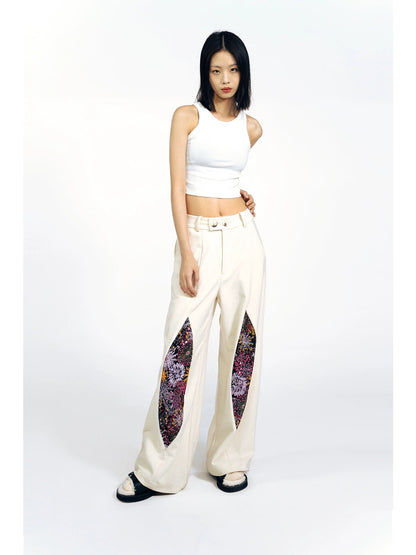 Firework Design Straight-leg Pants