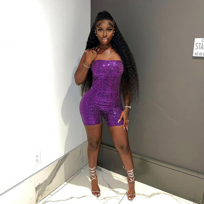 Tube Top Sequined Jumpsuit Jumpsuit