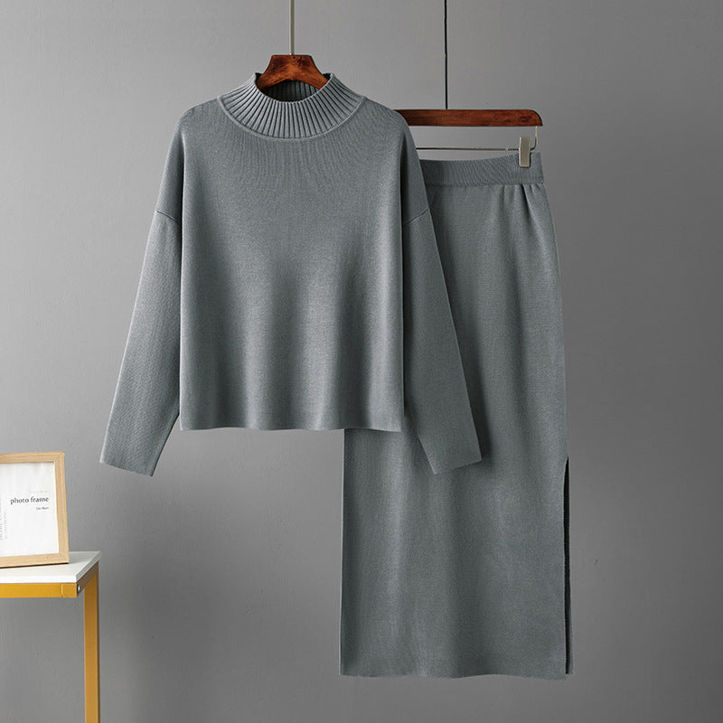 Clothing Autumn Loose Long Skirt Two Piece Suit Sweater