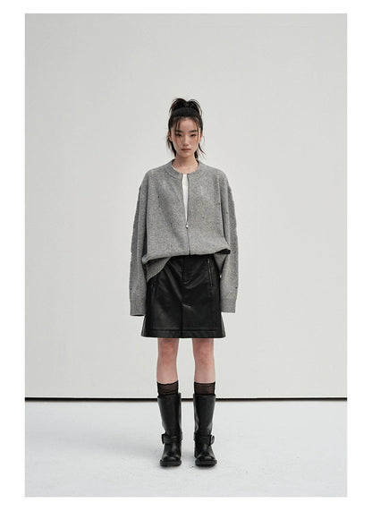 Irregular Distressed Open-knit Cardigan/vest