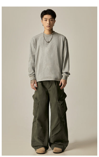 Olive Wide Leg Combat Pants