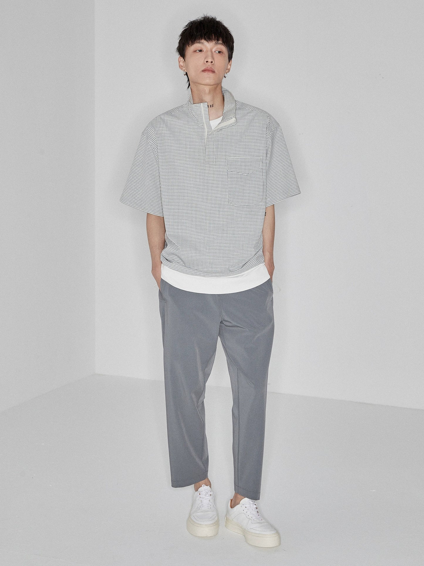 Side Seam-free Elastic Waist Cropped Pants
