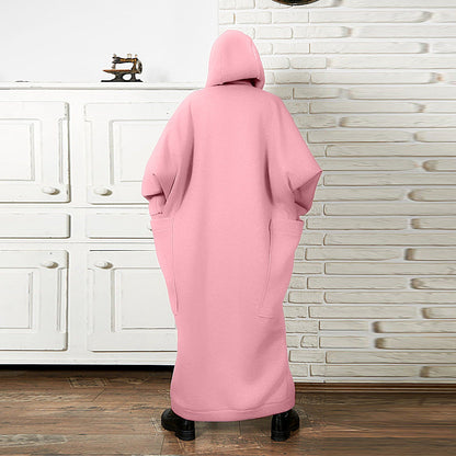 Clothing Lengthened Sweater Autumn Winter Pocket Hooded Sweater Dress